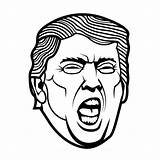 Trump Donald Vector Face Shouting Drawing Coloring Drawings Donal Stencil President Clipart Clip Printable Pages Vectors Getdrawings Hair Search Categories sketch template