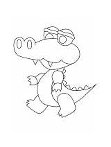 Coloring Alligator Pages Crocodile sketch template
