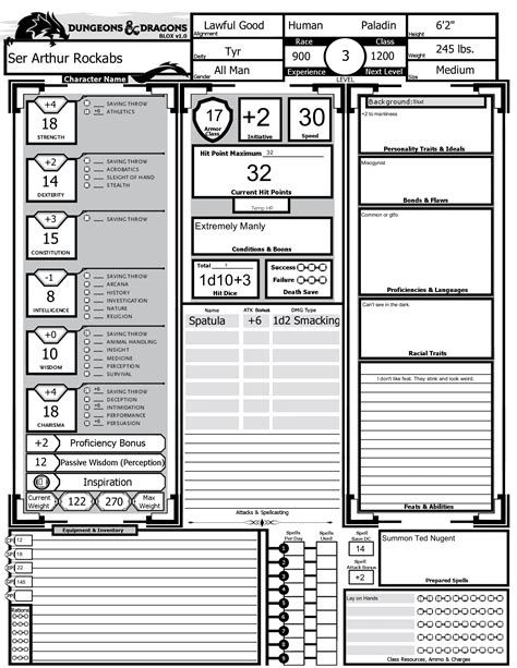 dnd  character sheet fillable form fill   sign printable