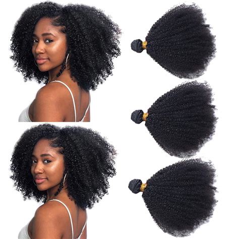 Sajandas Brazilian Afro Kinky Human Hair Bundles 4b 4c