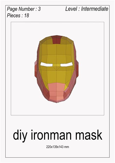 diy ironman mask papercraft template etsy uk