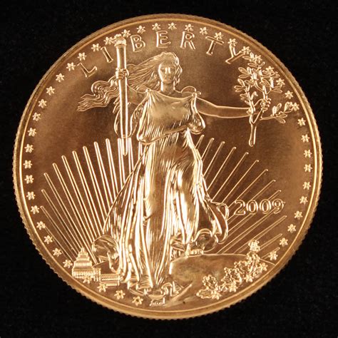 fifty dollar liberty  oz gold coin pristine auction