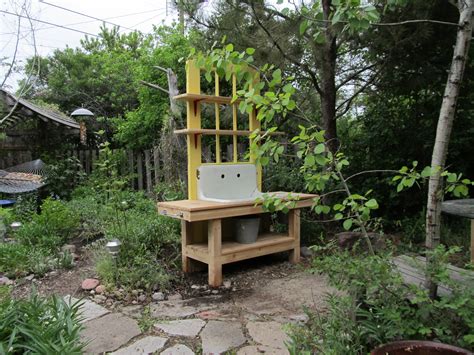 montana wildlife gardener repurposed potting bench garden sideboard