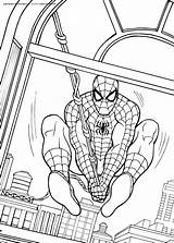 Coloring Spiderman Pages Amazing Cartoon Popular sketch template
