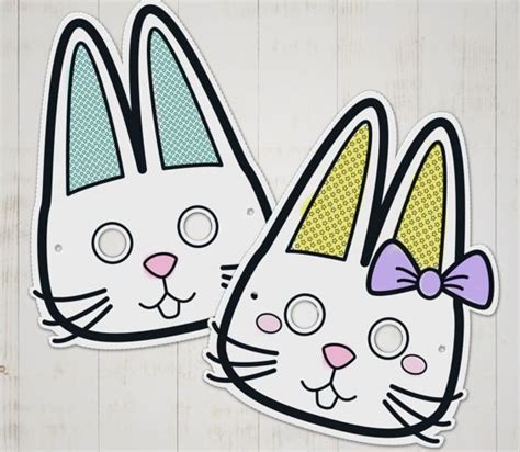 rabbit mask easter printable coloring easter bunny mask etsy canada