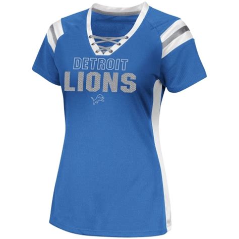 detroit lions ladies draft me vi fashion t shirt light blue lion