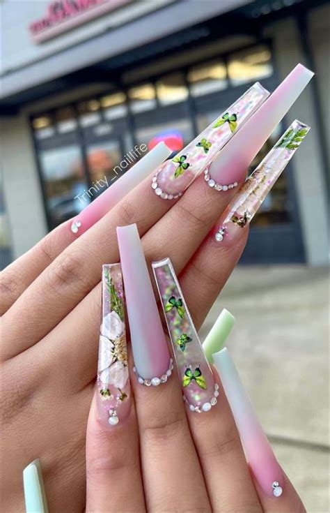 Spring Nail 52 Gorgeous Butterfly Nails With Ballerina Nail Shape For