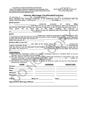 printable sample marriage contract forms  templates fillable