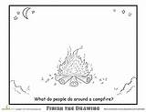 Drawing Campfire Drawings Warm Dover sketch template