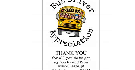 bus driver appreciation tag sonpdf bus driver appreciation school