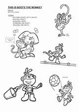 Boots Monkey Explorer Dora Originales Páginas Colorear Para Verbs Some Coloring sketch template