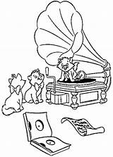 Coloring Pages Scat Cat Aristocats Template Sketch Gramophone sketch template
