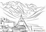 Everest Montagne Mount Colorier sketch template