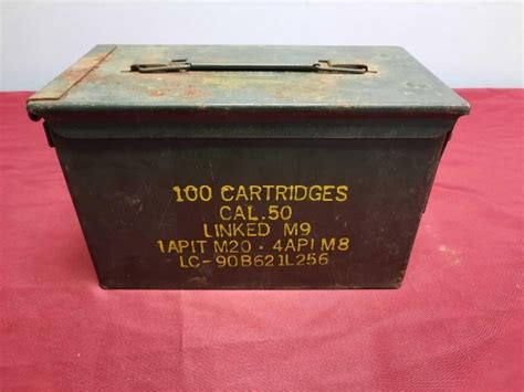 50 Cal Ammunition Box W Assorted Civil War Bullets Guns And Military