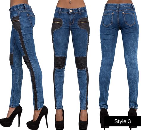 new sexy women celeb style biker look stretchy jeans pants