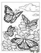 Butterfly Coloring Pages Adults Printable Flower Beautiful Monarch Kids Butterflies Sheet Adult Skiptomylou Easy Drawing Book Printables Lou Skip Print sketch template