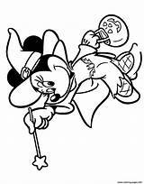 Mouse Witch Halloween Coloring Minnie Disney Pages Printable Color Print Disneyclips sketch template