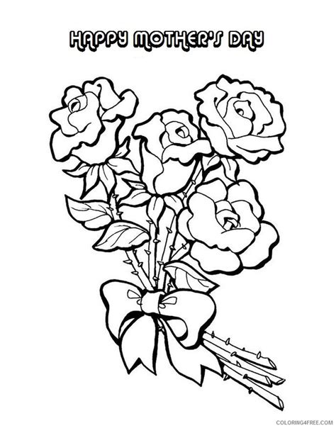 mothers day coloring pages roses coloringfree coloringfreecom