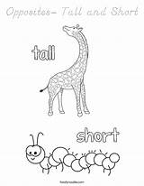 Tall Short Opposites Coloring Built California Usa sketch template