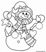 Coloring Christmas Snowman Pages Printable Print Color sketch template