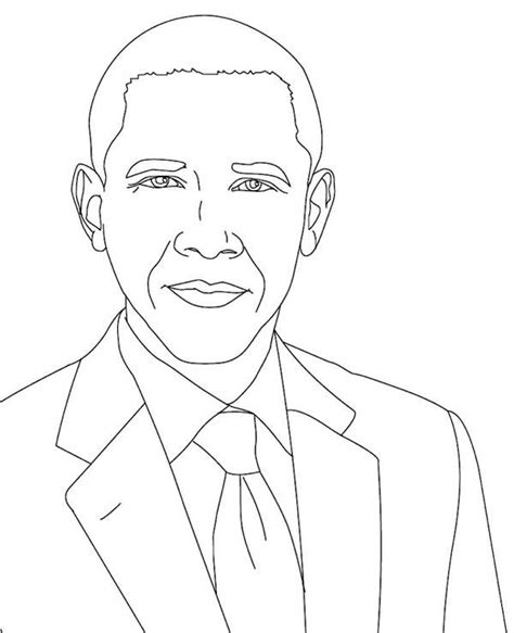 pin  kidsplaycolor  barack obama coloring pages outline drawings
