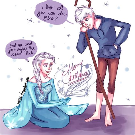 merry early christmas from jack and elsa by winryz on deviantart