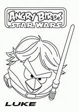 Angry Wars Birds Star Coloring Pages Luke Skywalker Vader Darth Color Kids Fun Halloween Bird Colouring Print Easy Quality High sketch template