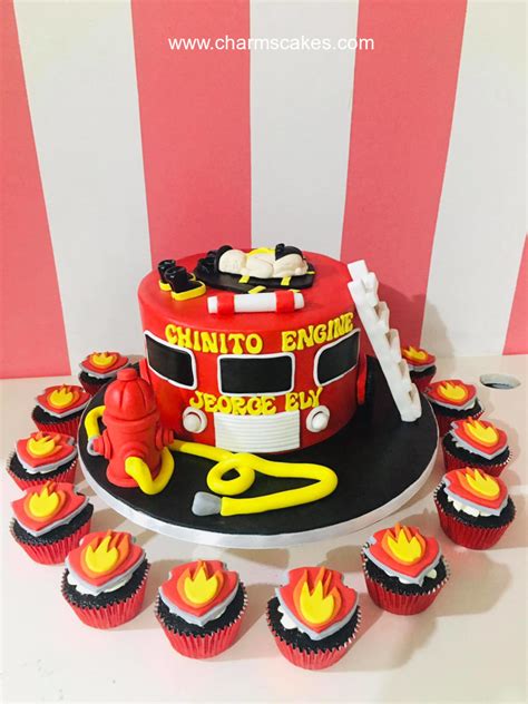 charms cakes firemans baby fireman cake  customize fireman cake