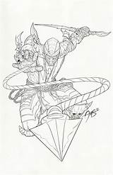 Scorpion Mk Mortal Kombat Drawing Outline Lineart Coloring Pages Getdrawings Deviantart sketch template