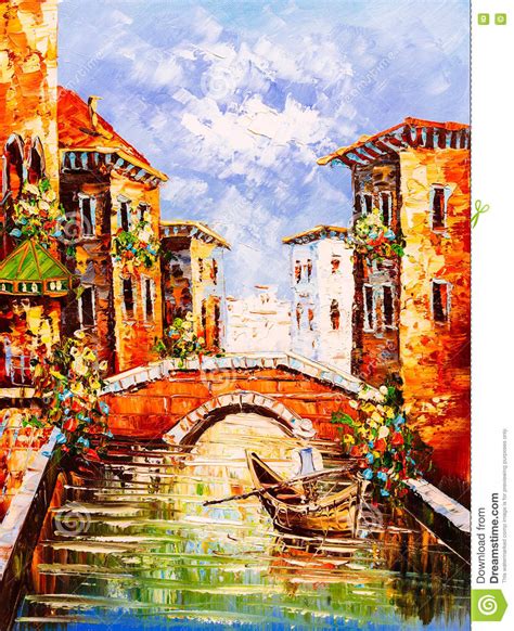 Oil Painting Venice Italy Stock Image Image Of Italy
