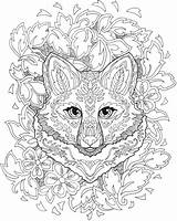 Coloring Fox Mandala Pages Adult Fanciful Foxes Printable Animal Book Coloriage Dover Patterned Color Colouring Stamping Books Lovely Sheets Publications sketch template
