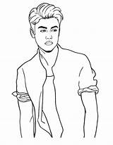 Justin Bieber Coloring Posing Pages Colouring Netart sketch template