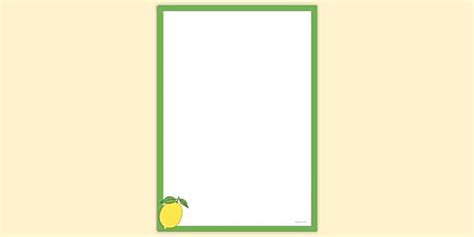 simple blank lemon page border page borders twinkl