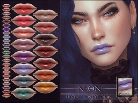 neon lipstick  remussirion  tsr sims  updates