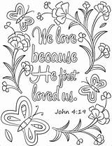 Coloring Loved Because He First Bible Pages Verse Printable Verses Jesus God Colouring Kids Crafts Nature Supercoloring Adults Color Sunday sketch template