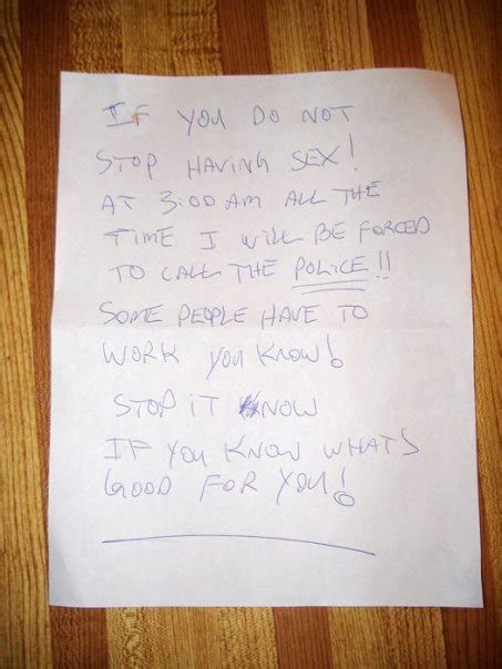 People Are Leaving Notes For Neighbours Having Loud Sex