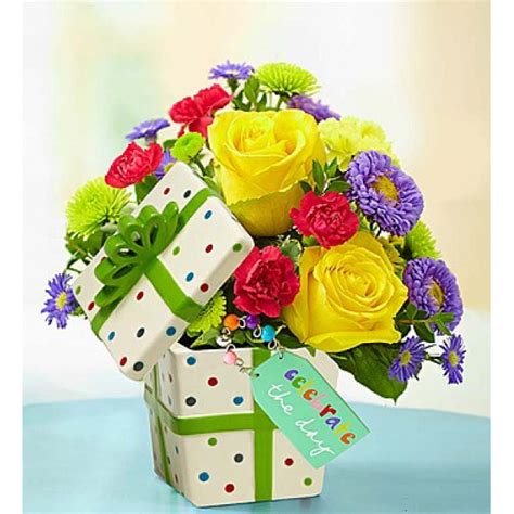 happy birthday  give  gift  flowers  flowers delivery