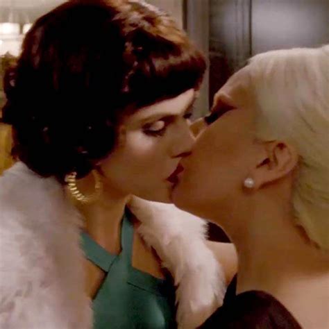 Alexandra Daddario And Lady Gaga Lesbian Kiss In American