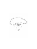 Coloring Pages Heart Shaped Pendant Sunglasses sketch template