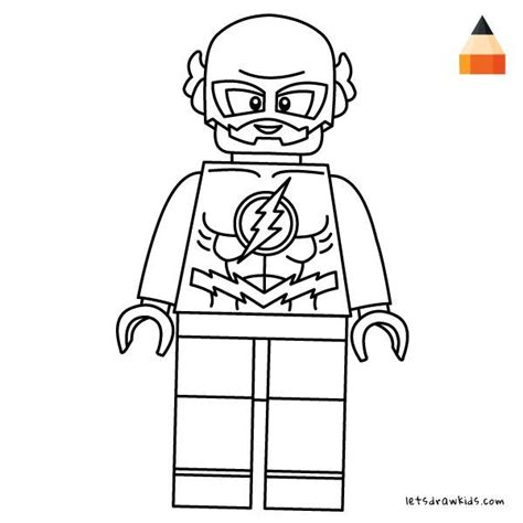 coloring page  kids   draw lego flash boy time boy