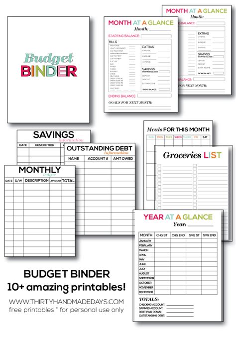 printable budget binder sheets printable templates