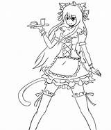 Neko Maid Coloring Pages Anime Girl Deviantart Sketch sketch template