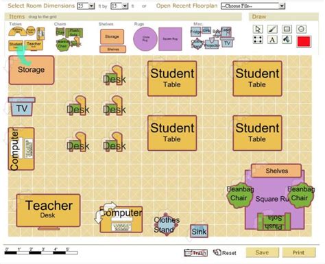 easy   school technology projects classroom floor plan