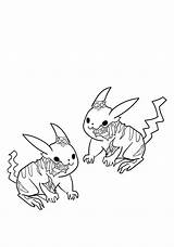 Pikachu Coloring Pages Zombie Printable Kids sketch template