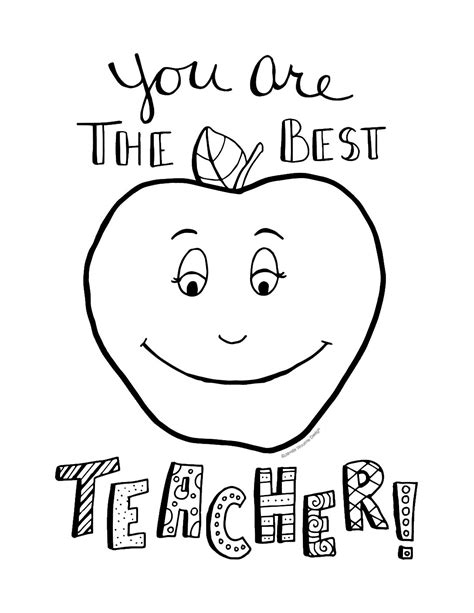 teacher doodle coloring page  printable coloring pages