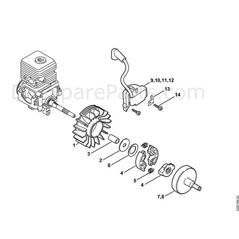 stihl fs  brushcutter fsr mix parts diagram ignition system clutch