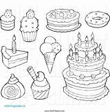 Dessert Desserts Coloring Pages Getdrawings Drawing sketch template