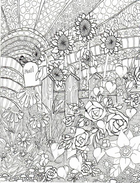 spring coloring pages   grown ups complex floral garden