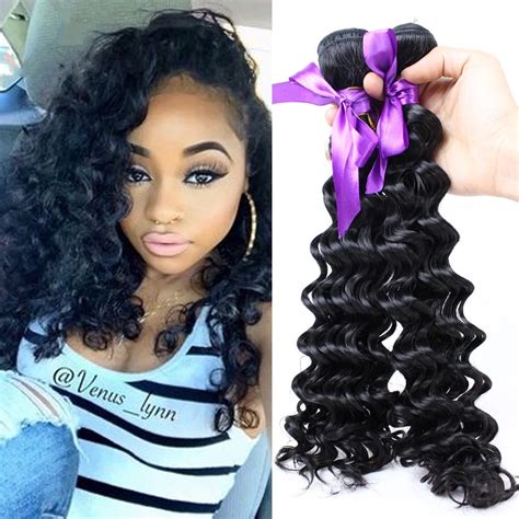 pcs    afro black women deep wave hair weave black deep wave