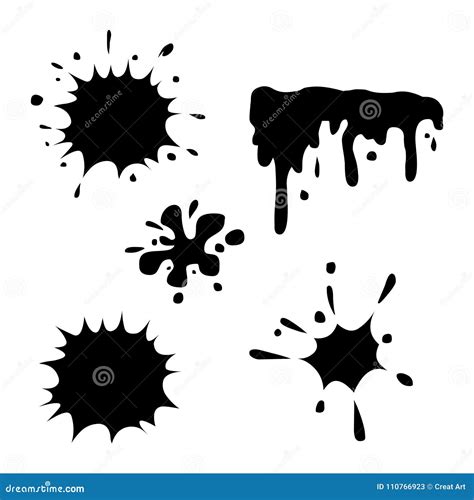 ink splash silhouettepaint splat silhouette vector stock vector
